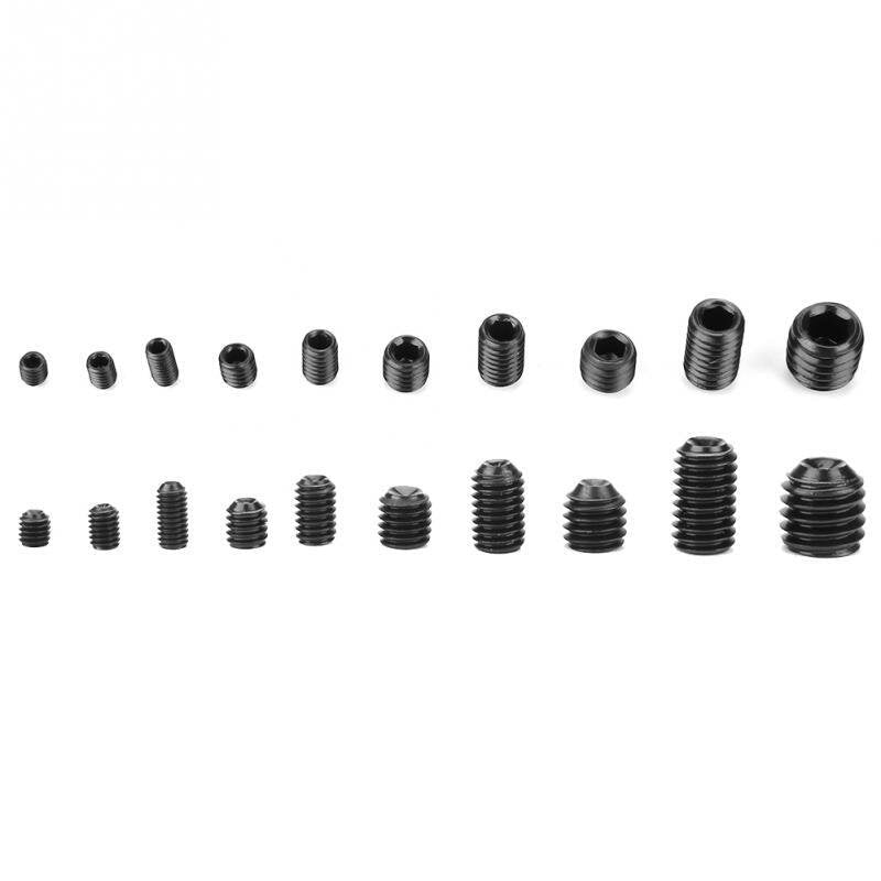 300Pcs M3-M8 Black Hex Socket Screws Grub Screw Allen Head Cup Point Assortment Kit 12.9 Grade Carbon Steel