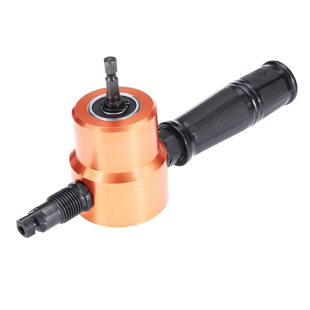 5Pcs Upgrade 360 Degree YT-160AS Double Head Metal Sheet Nibbler Cutter Drill Attachment with Wrench Cutting Blade Set for Electric Drill