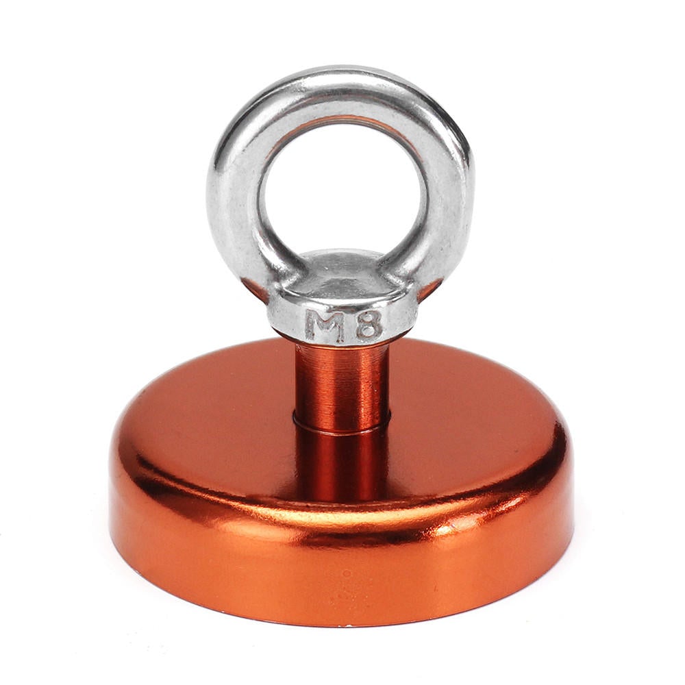 60mm 112kg Neodymium Recovery Magnet Metal Detector Circular Eyebolt Red/Yellow/Blue