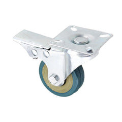 2 Inch Grey PVC Flat Plate Wheels with Brake Universal Mute Foot Wheels