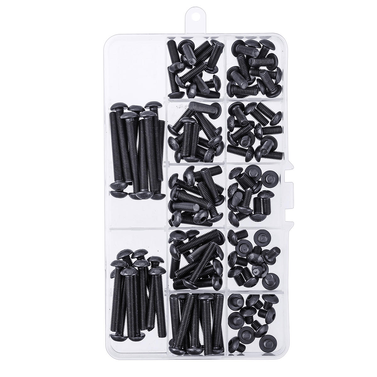 120Pcs M5 Hex Socket Button Head Screw 10.9 Grade Carbon Steel Bolt Assortment
