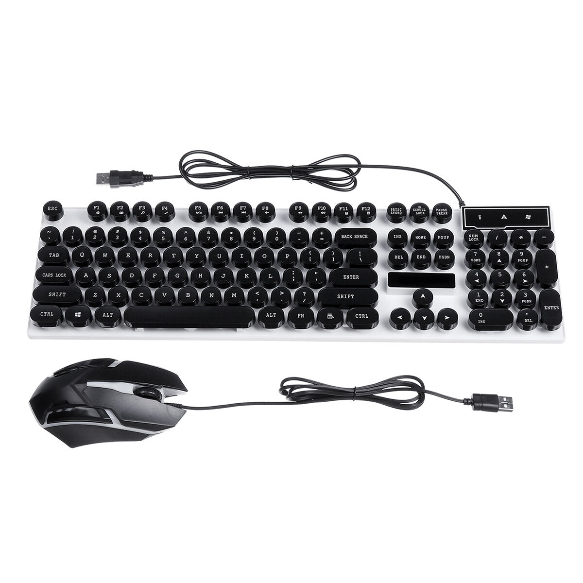 Rainbow Backlit USB Wired 104Key Mechanical Keyboard and 1600 DPI LED Mouse Combo