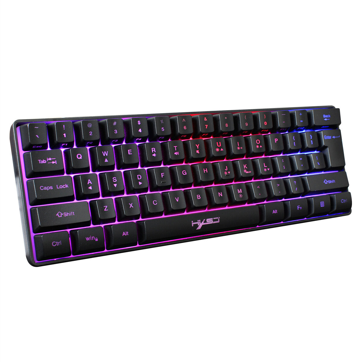 Wired Keyboard 61 Keys USB Wired RGB Backlit Gaming Keyboard for Office Gamers