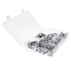 60Pcs Fuel Injection Hose Line Clamp Stainless Steel Adjustable Worm Gear Clamp Assortment