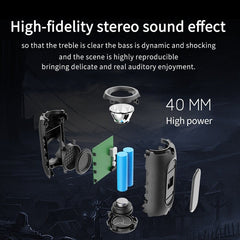 Wireless Bluetooth Speaker Solar Charging Flashlight Outdoor IPX5 Waterproof Stereo Sound Rechargeable Battery With Microphone