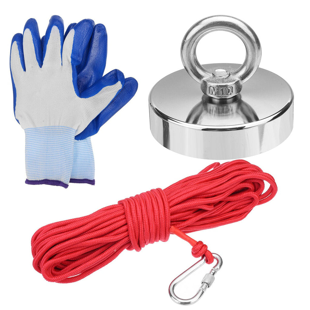 75mm 300KG Neodymium Fishing Magnet Salvage Recovery Magnet with 10/20 Meters Rope