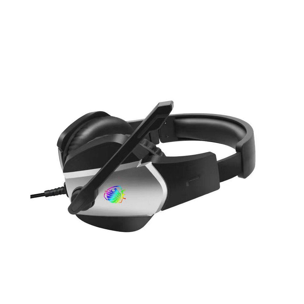 Gaming Headset 7.1 Channel 50mm Unit 90 Rotatable Microphone RGB Light Effect Scalable Design Noise Reduction Protein Leather Earmuffs