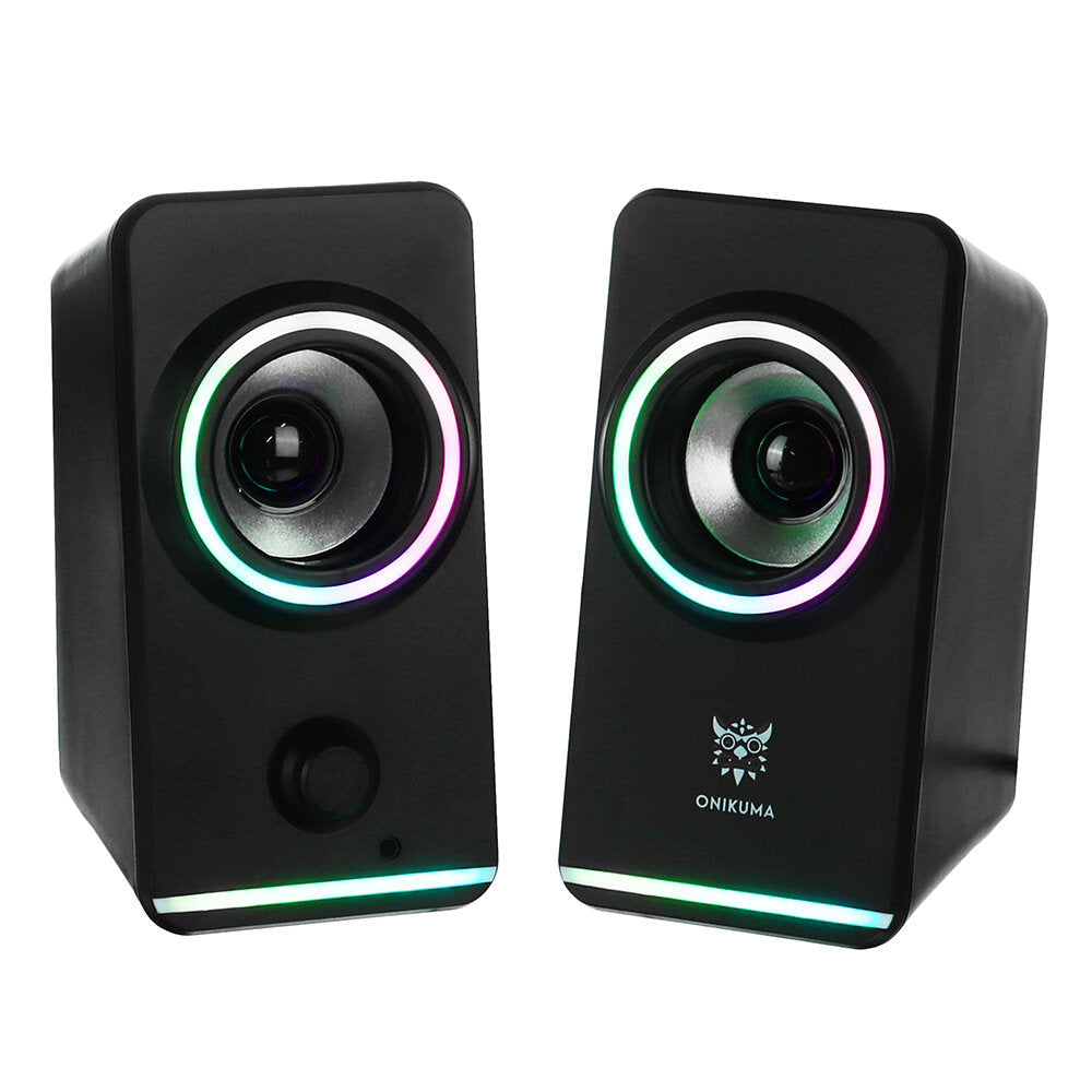 Computer Speaker 5W*2 Multimedia Speaker with Touch RGB Light Control Volume Button Control 3.5mm+USB Plug