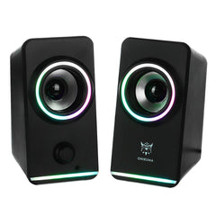Computer Speaker 5W*2 Multimedia Speaker with Touch RGB Light Control Volume Button Control 3.5mm+USB Plug