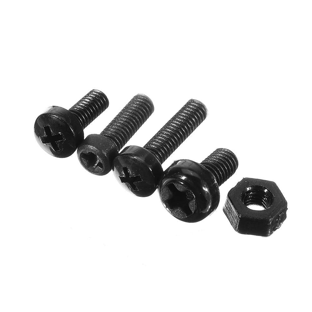 480pcs White/Black M2/M2.5/M3 Nylon Plastic Phillips Screw Round Head Hex Nut Assortment Kits