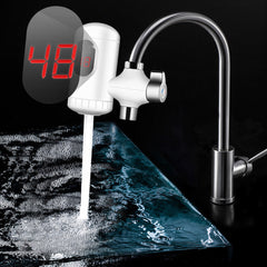 3000W 220V 3 Seconds Instant Tankless Electric Hot Water Heater Faucet Kitchen Fast Heating Tap with LED Digital Display