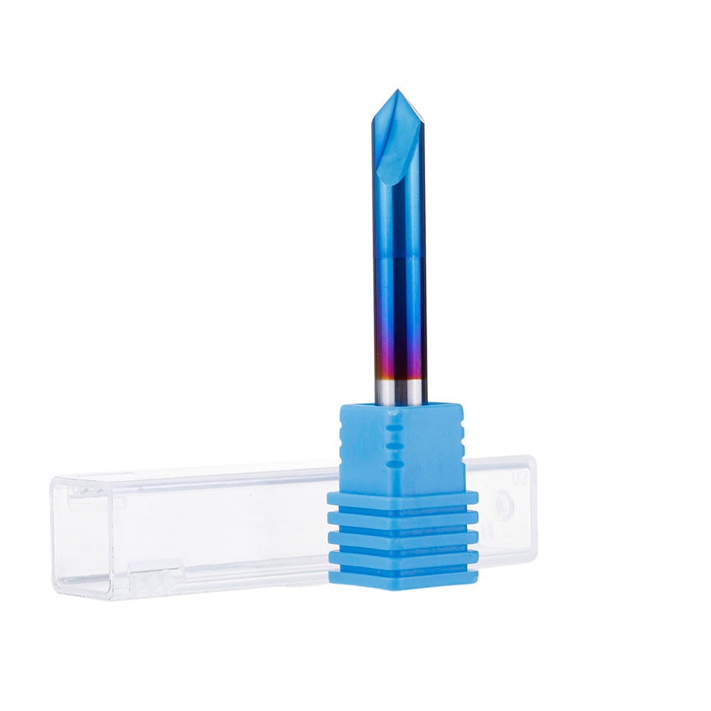 2-12mm 90 Degree Nano Blue Coated Chamfer Mill 2 Flutes CNC Milling Cutter Countersink Drill Bit