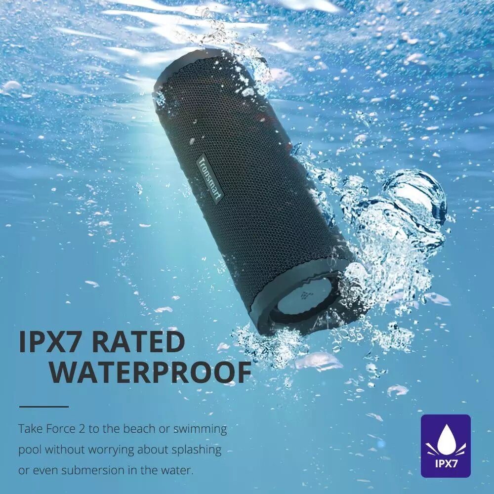 Bluetooth 5.0 30W Speaker NFC Stereo with QCC3021 Chip APP Control IPX7 Waterproof 15H Playtime