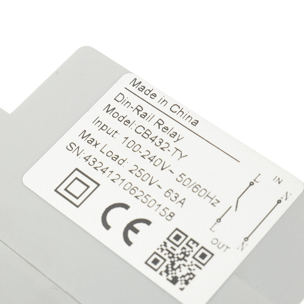 Din-Rail Relay 63A WiFi Energy Consumption Metering Wireless On/Off Switch Relay Meter