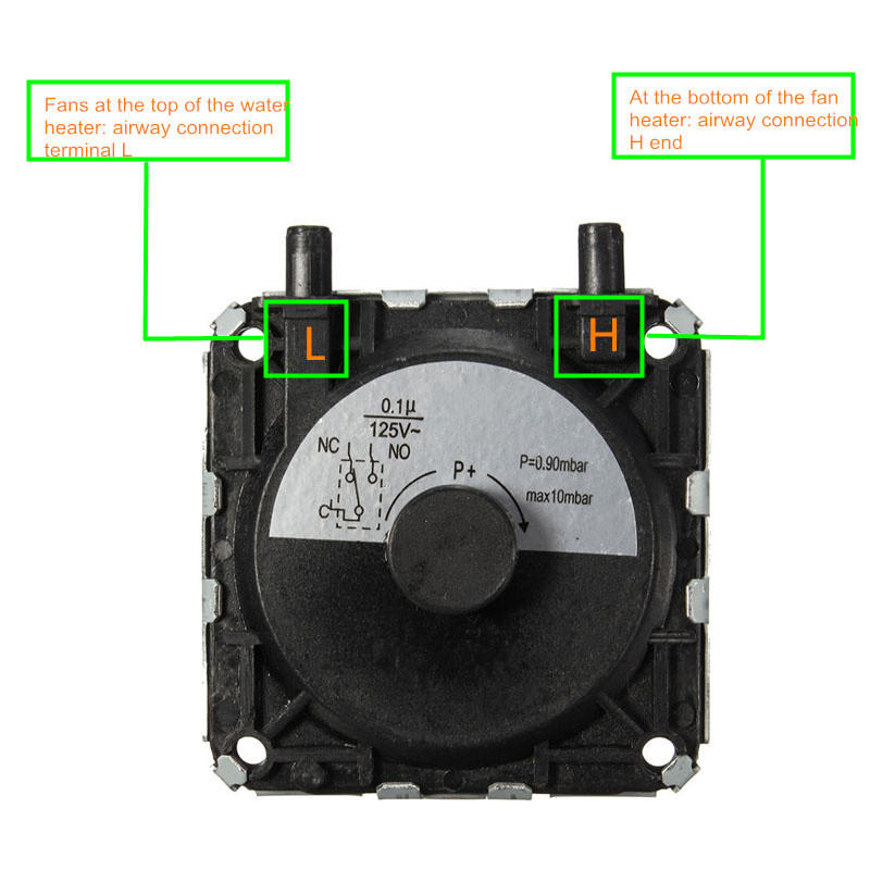 High Exhaust Gas Water Heater Repair Parts Air Pressure Switch Accessory