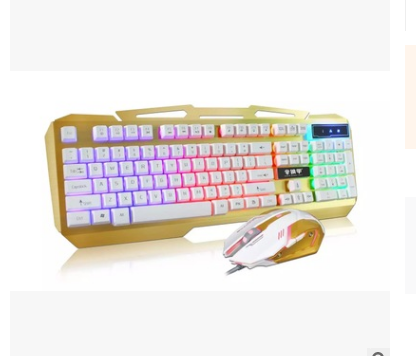 Colorful Backlight Alloy Panel USB Wired Gaming Keyboard 2400DPI LED Gaming Mouse Combo