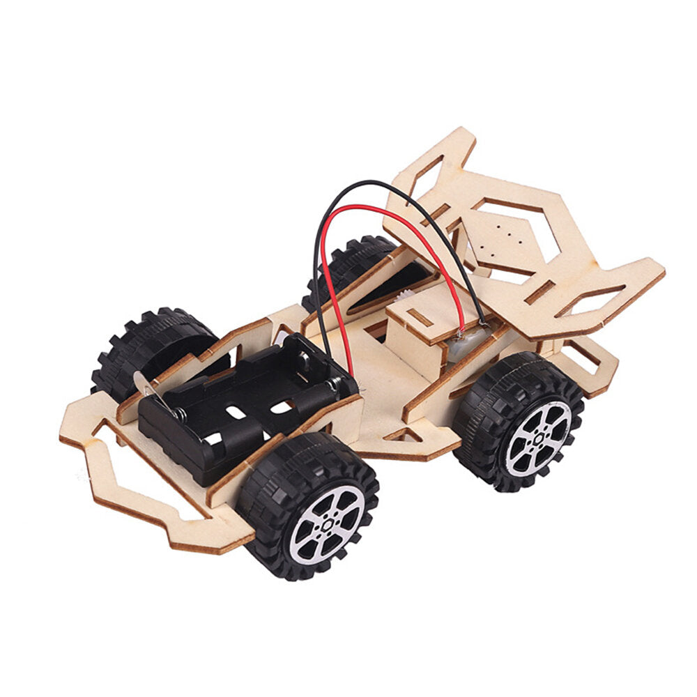 Handmade DIY Toys Wood Electric Car Plane Ship Helicopter Toys STEAM Development Puzzles For Children