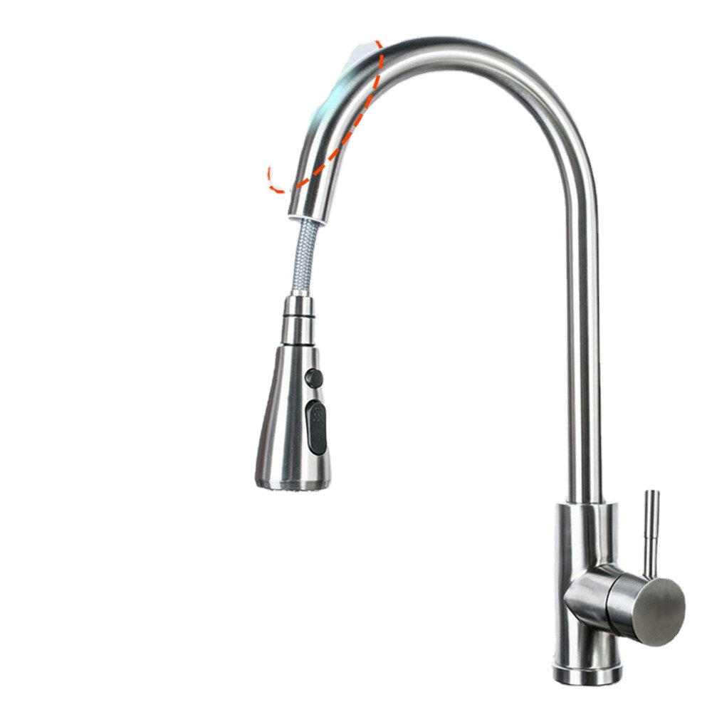 Stainless Steel Kitchen Sink Faucets Mixer Smart Touch Sensor Pull Out Hot Cold Water Tap Crane