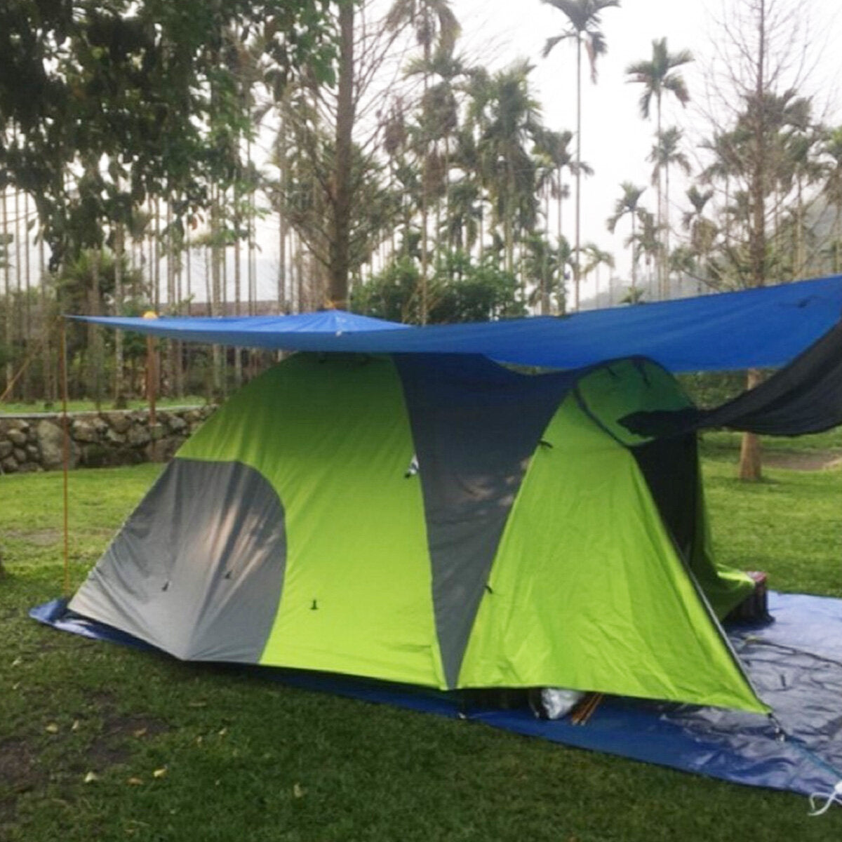 300x300cm Outdoor Camping Tent Sunshade Rain Sun UV Beach Canopy Awning Shelter Beach Picnic Mat Ground Pad Tent Sunshade
