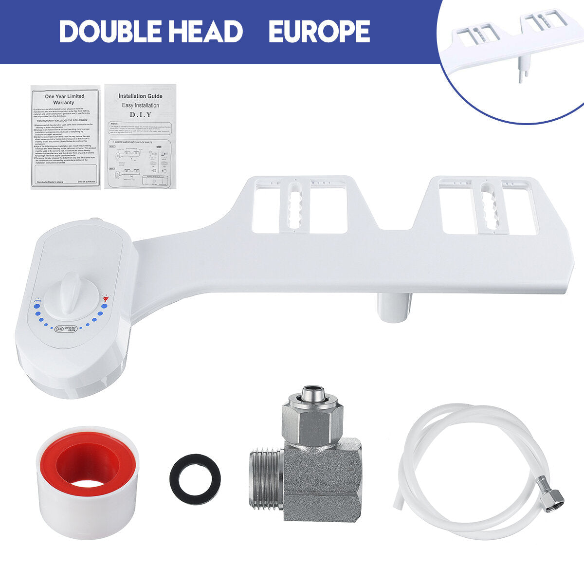 2 Modes Nozzles Toilet Bidet Seat Attachment Water Pressure Spray Non-Electric