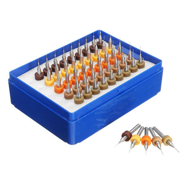 50pcs 0.25-0.45mm Tungsten Carbide Micro PCB Drill Bit Set for PCB Circuit Board