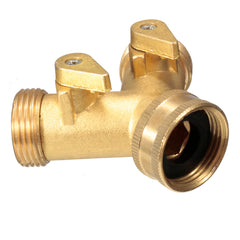EU Standard 3/4 " Brass Garden Irrigation 2 Way Y Shape Adapter Splitter Hose Faucet Manifold Pipe Tap Connector