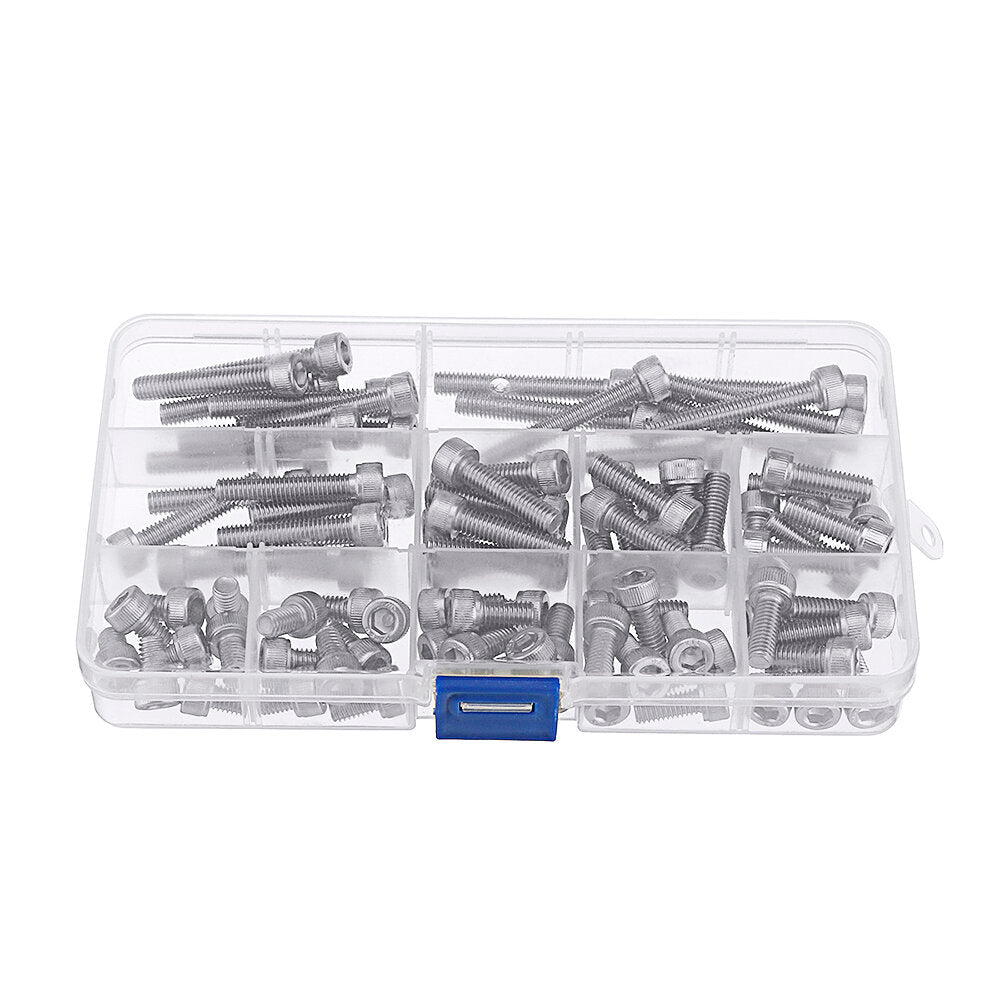 88Pcs M6 Hex Socket Cap Head Screw Bolts Assortment Set 304 Stainless Steel