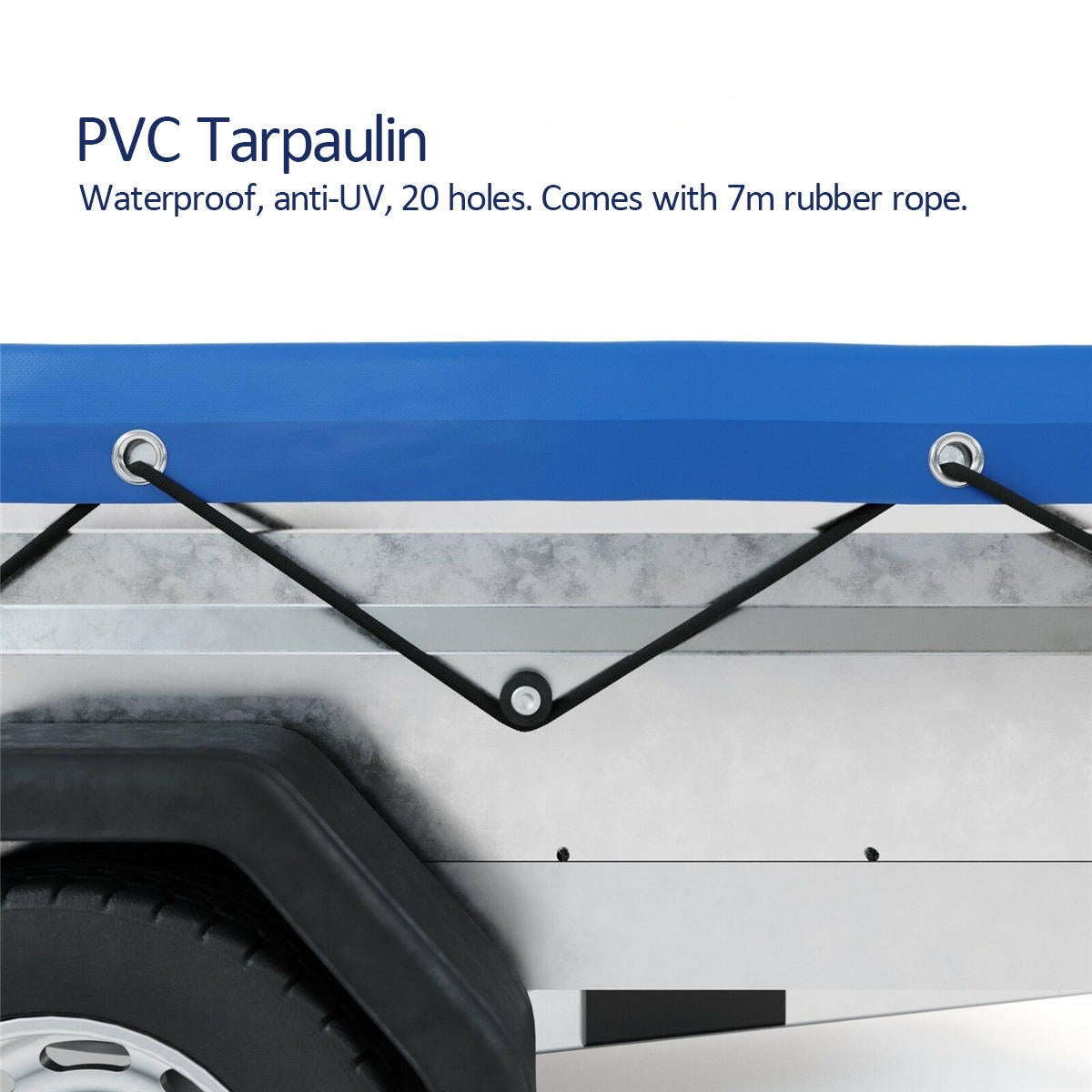 Heavy Duty Tarpaulin Waterproof Ground Tent Trailer Cover 257.5x134.5x5cm