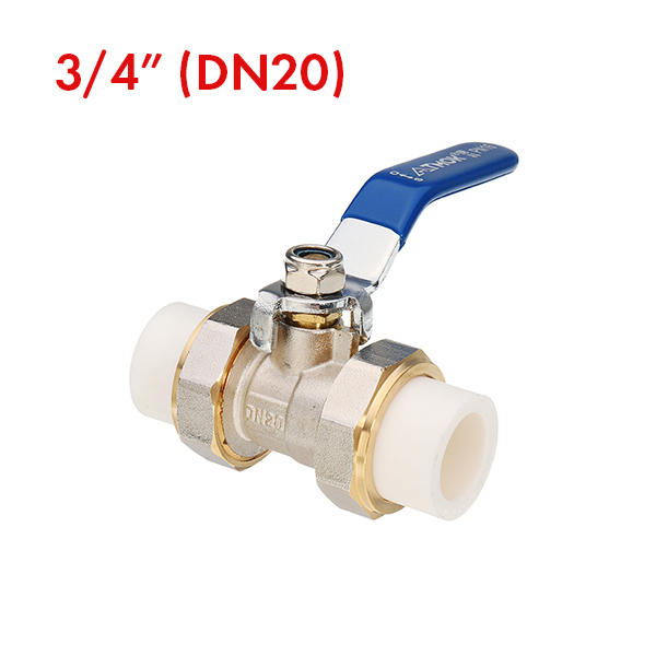 3/4" 1" 1-1/4" PPR Brass Ball Valve Heat Fusion Double Union Socket Plumbing Fitting