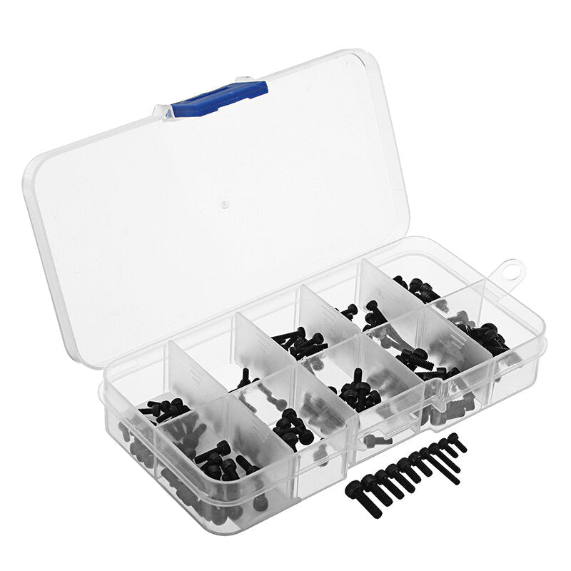 240Pcs M2/M2.5/M3 Hex Socket Head Cap Screws Carbon Steel Assortment Kit