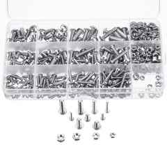 500PCS M3 M4 M5 304 Stainless Steel Hex Socket Head Cap Bolts Screw Nut Kit Set