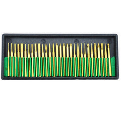 30pcs 3mm Titanium Diamond Grinding Head Grinder Drill Bit Abrasive Tool For Rotary Tool