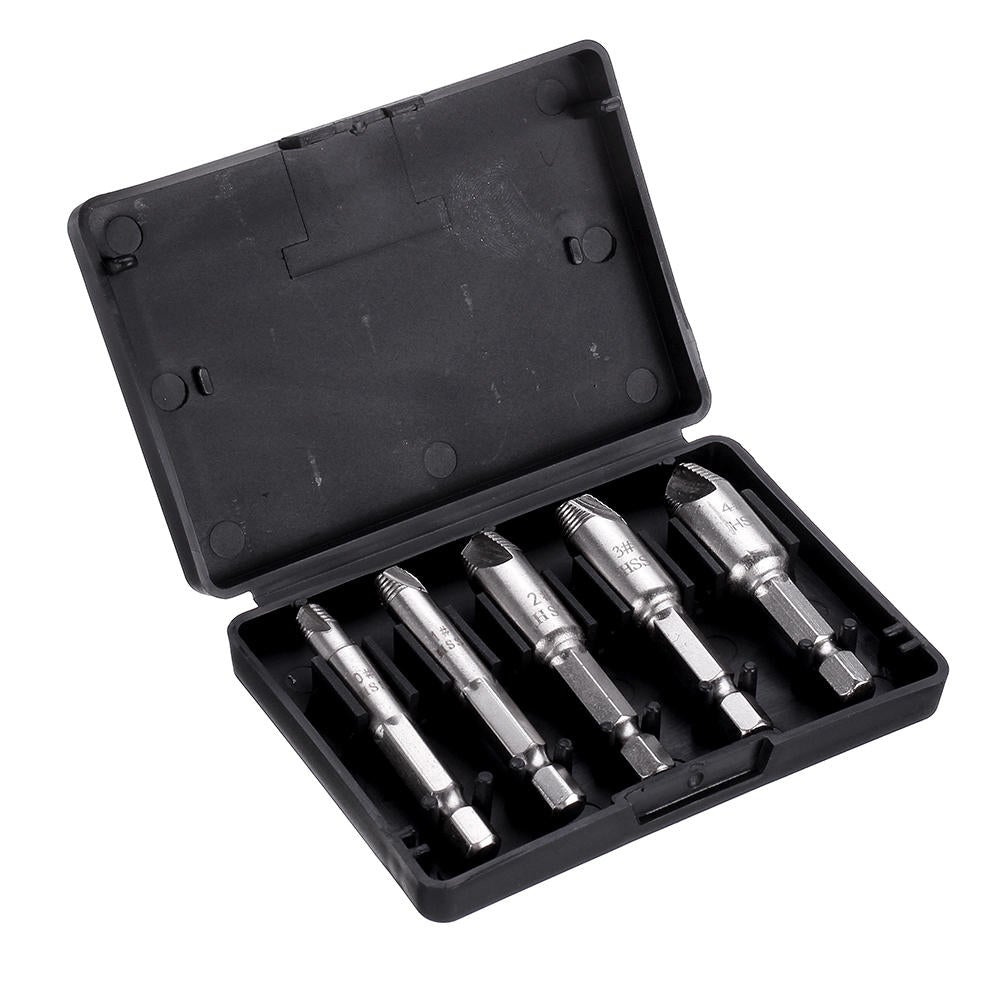 5Pcs Damaged Screw Extractor Drill Bits Guide Set Broken Speed Out Stud Stripped Screw Remover Tool