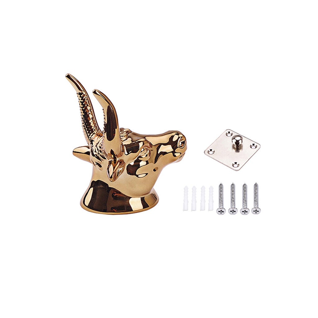 Universal 1 Set Gold Bull Metal Guitar Hanger Hook Holder Wall Mount Stand Bracket for Bass