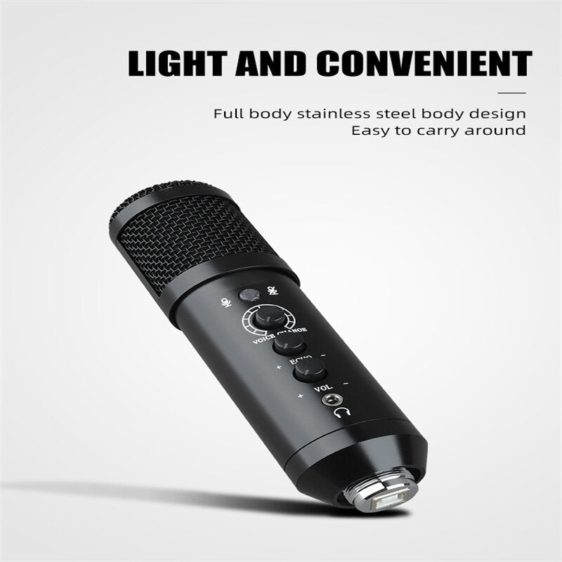 Capacitive Microphone Heart-shaped High-fidelity Noise-cancelling with Stable Stand