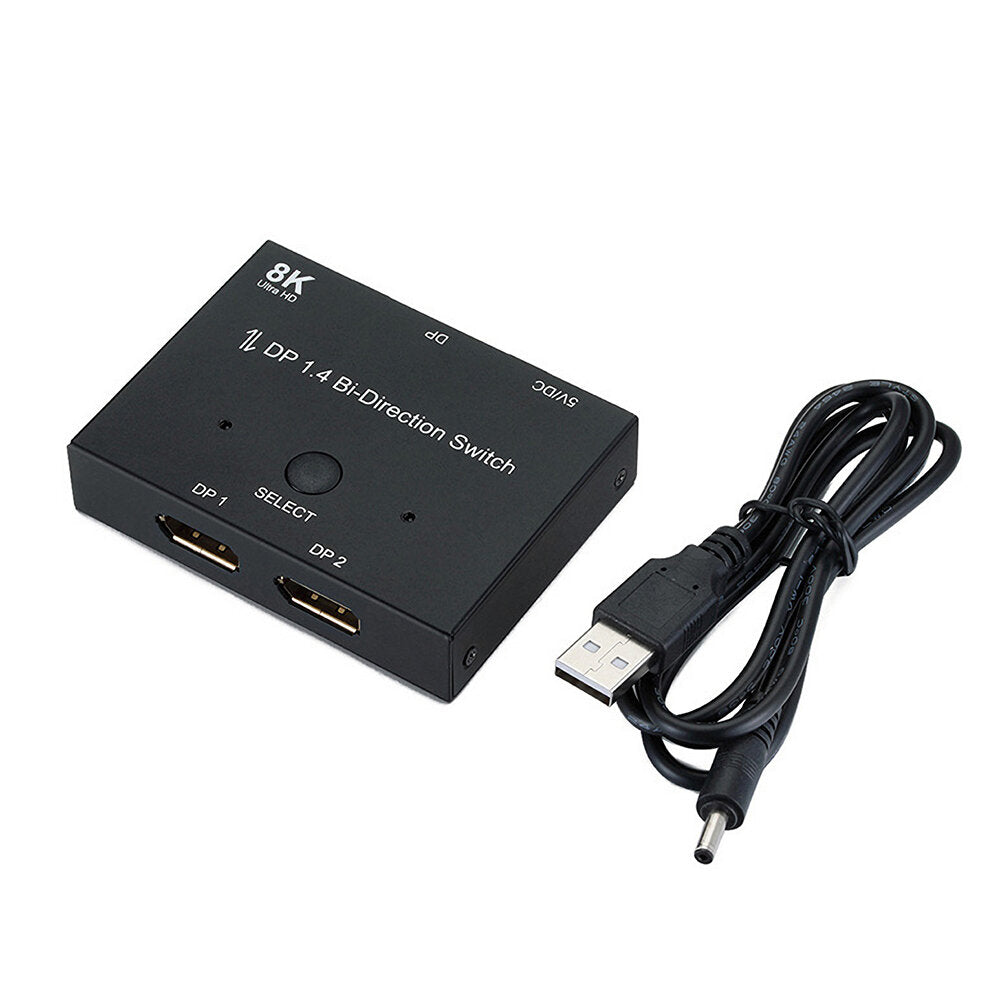 Display-Port 8K DP 1.4 Switch Bi-Direction 8K@30Hz 4K@120Hz Splitter Converter for Multiple Source and displays.