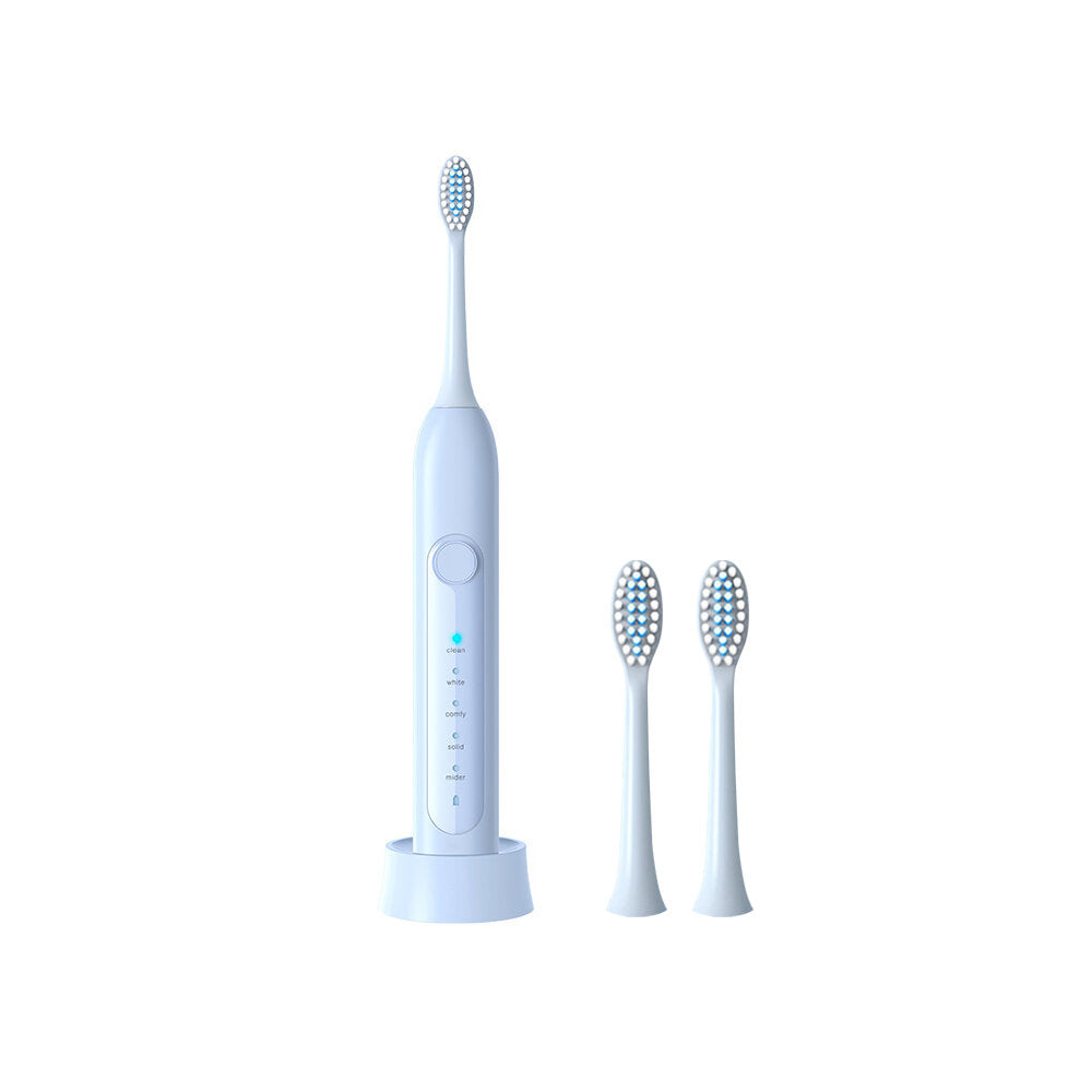 Ultrasonic Sonic Electric Toothbrush 5 Modes Adjustable USB Rechargeable IPX6 Waterproof Soft Toothbrush Replaceable Brush Head Set