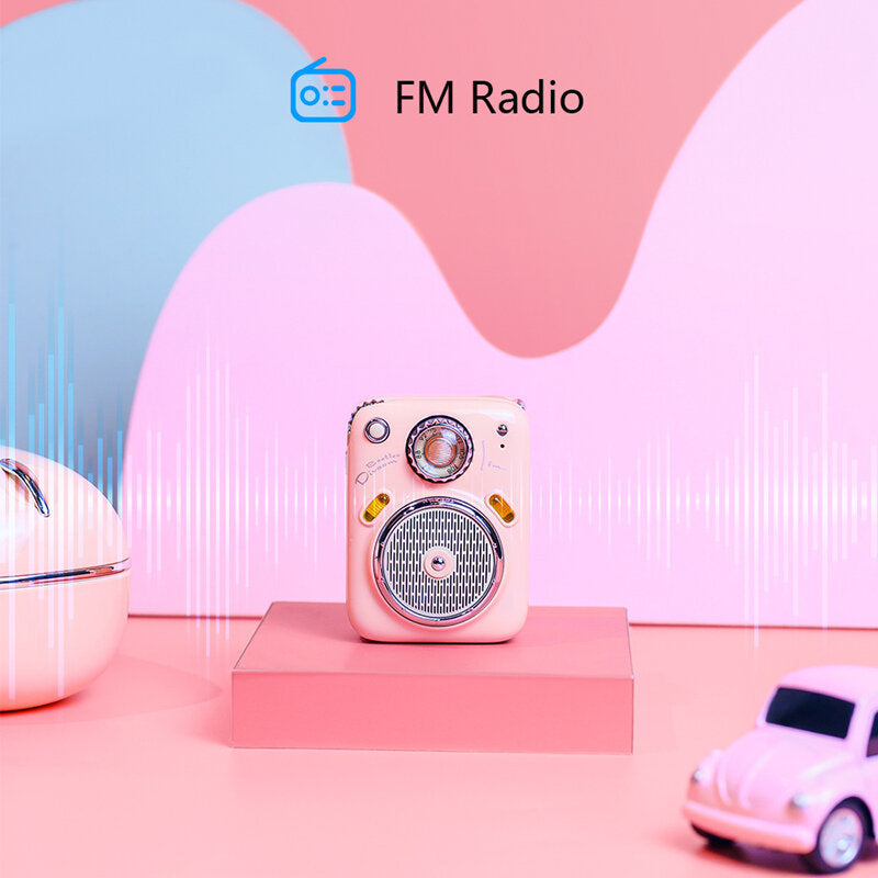 Retro Mini Bluetooth Speaker Audio FM Radio TF Card Girlfriend Birthday Gift Portable Outdoor Waterproof Speaker