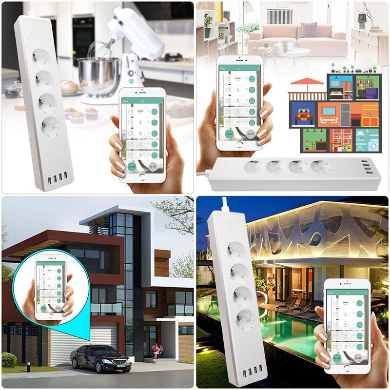 WiFi Smart Socket APP Control 1.8M Powe Cable AC 100V/240V 16A Universal Fitment Fireproof Material Plug