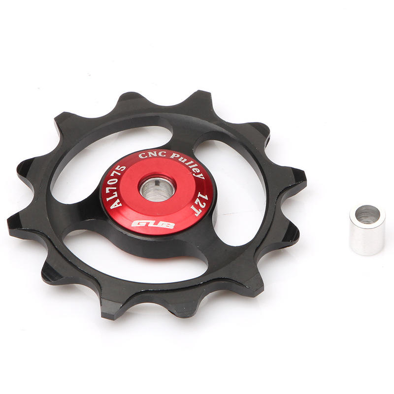 1Pc GUB 12T Tooth Bike Transmission CNC Aluminum Alloy Outdoor Bearing Tension Wheel Wheel Rear Derailleur