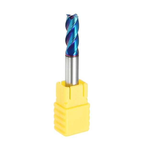 5pcs 2-6mm 4 Flutes Tungsten Carbide Milling Cutter HRC65 Blue NACO Coated CNC Tool