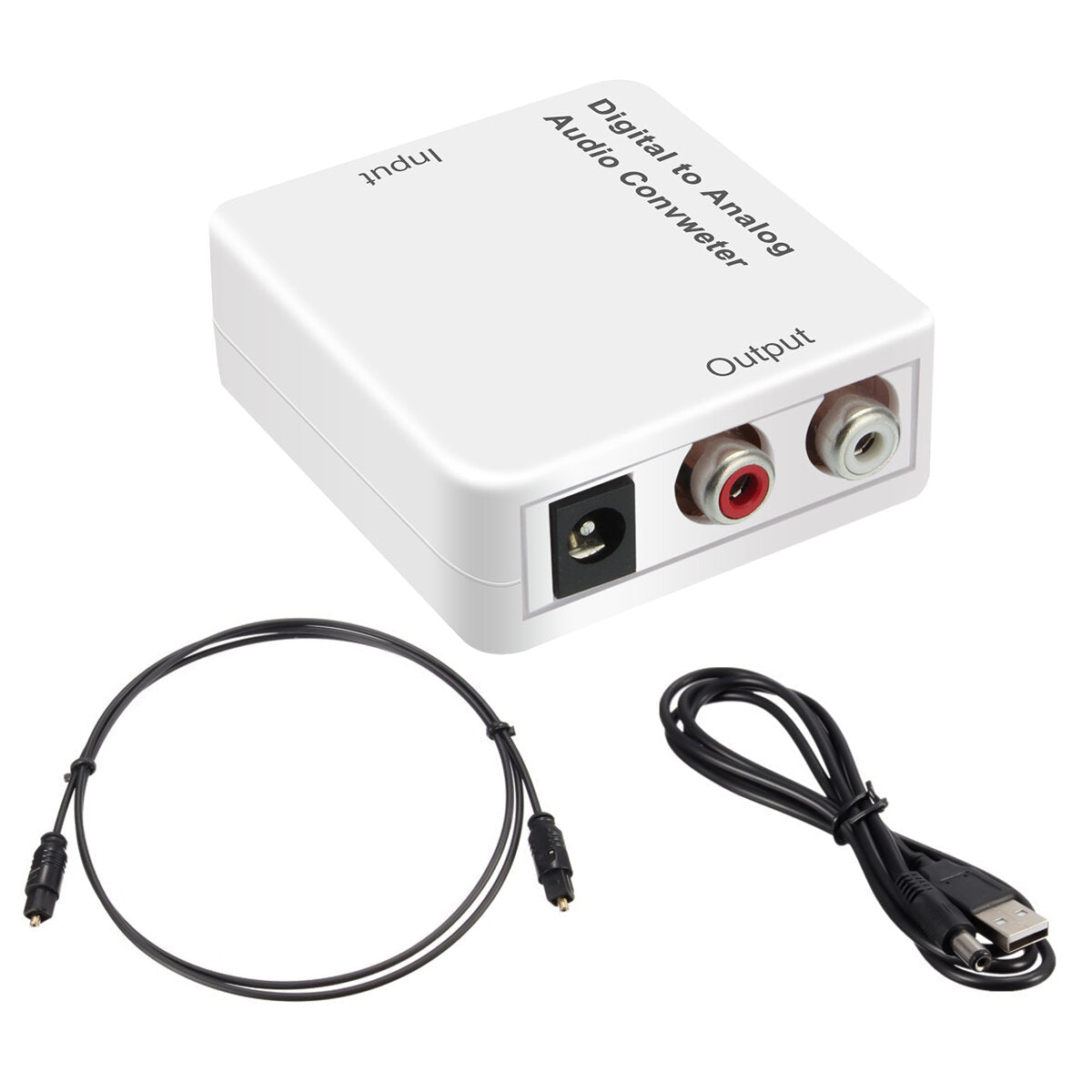 Optical Digital Coaxial Toslink Signal To Analog Audio Converter Adapter DC 5V
