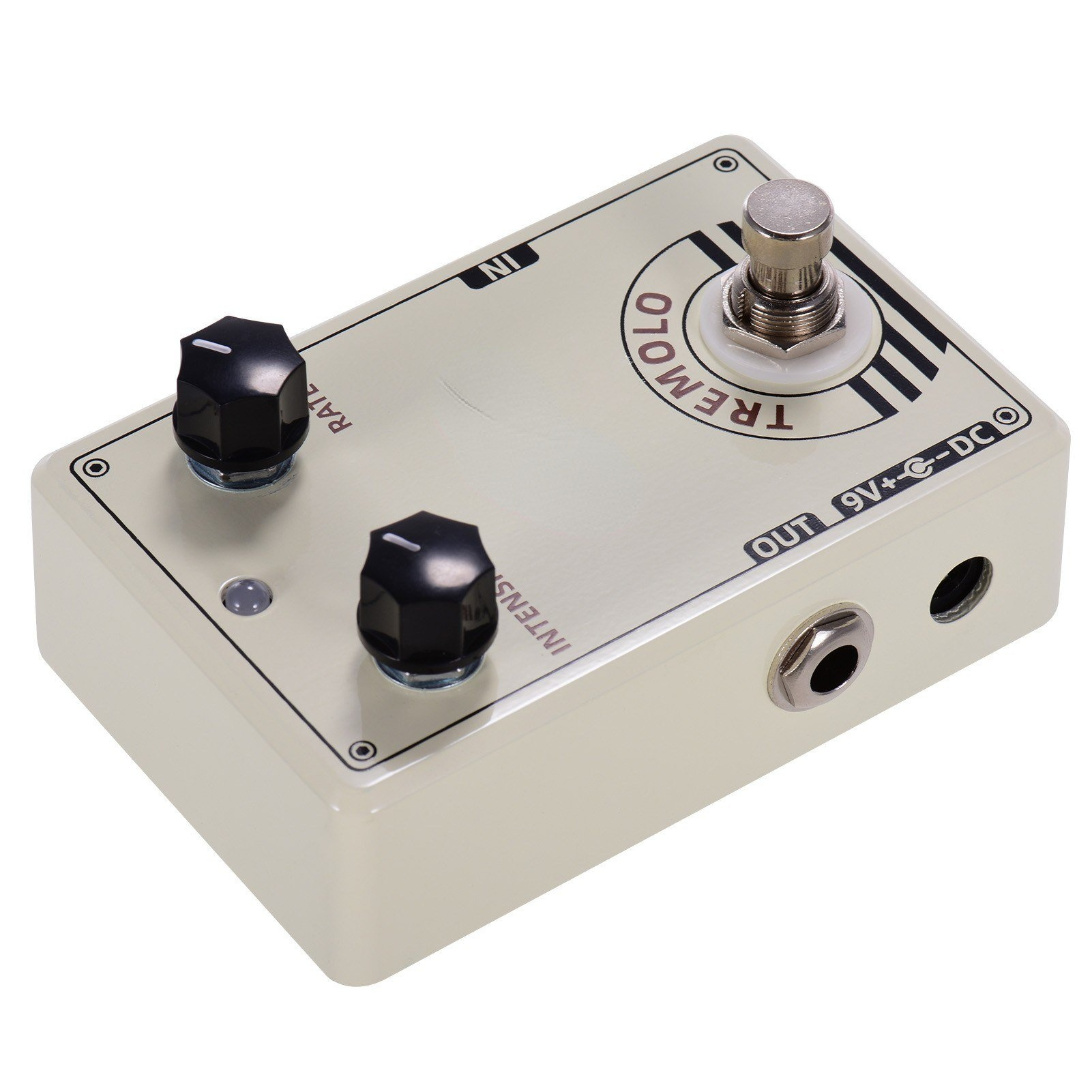 Vintage Style Tremolo Guitar Effect Pedal with Intensity and Rate Controls True Bypass Design