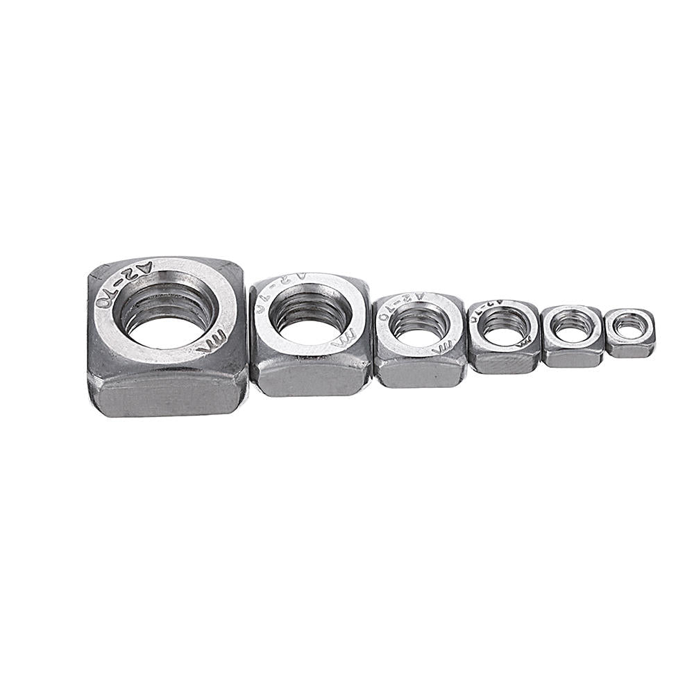 260Pcs Square Nut 304 Stainless Steel Machine Screw Nuts M3/M4/M5/M6/M8/M10