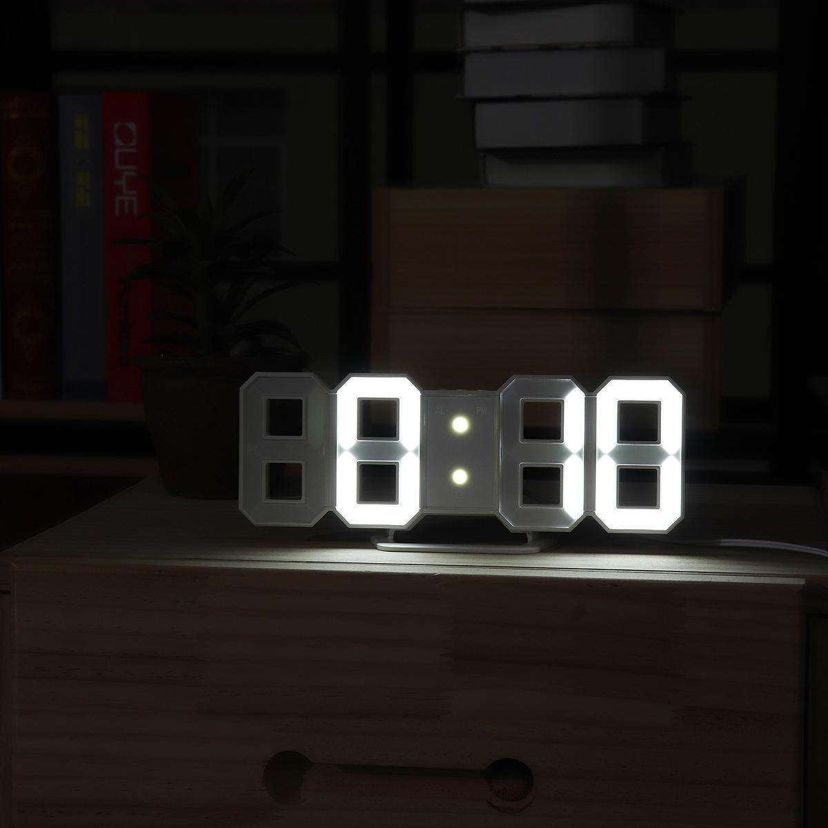 Upgrade Version 3D LED Clock Color Changeable Blue White Red LED Wall Clock Modern Table Living Room Digital Alarm Clock