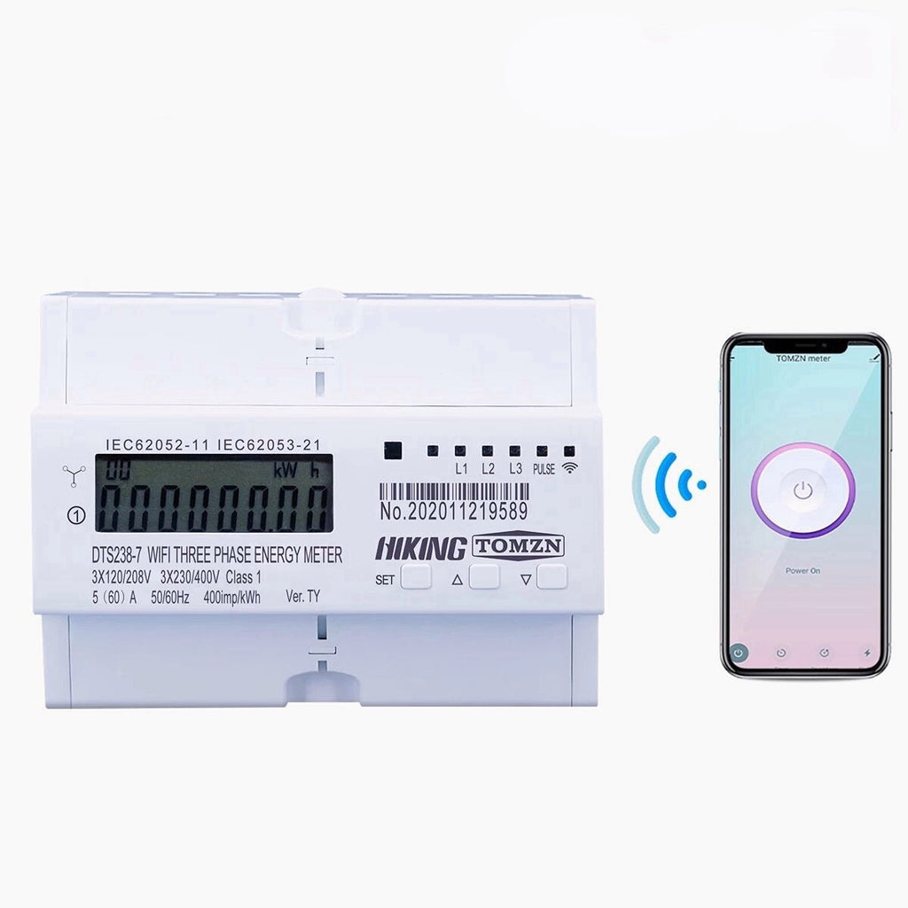 Din Rail WIFI Smart Energy Meter Timer Power Consumption Monitor kWh Meter Works with Alexa Google Home,3 Phase