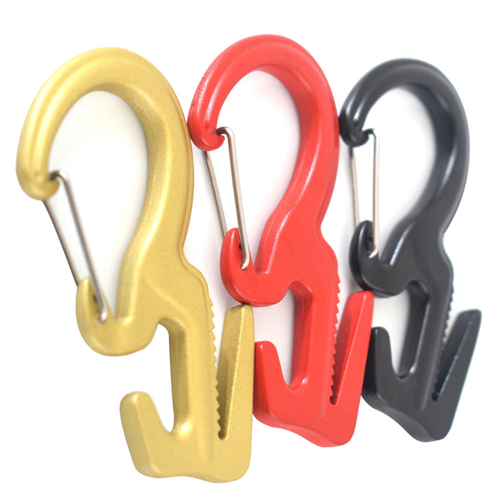 Outdoor Hiking Climbing Durable 9-Shaped 25KG Bearing Carabiner with 2M Rope