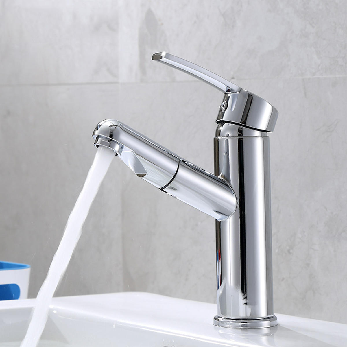 360 Bathroom Basin Mixer Tap Pull Out Rotate Spout Spray Brass Faucet G1/2