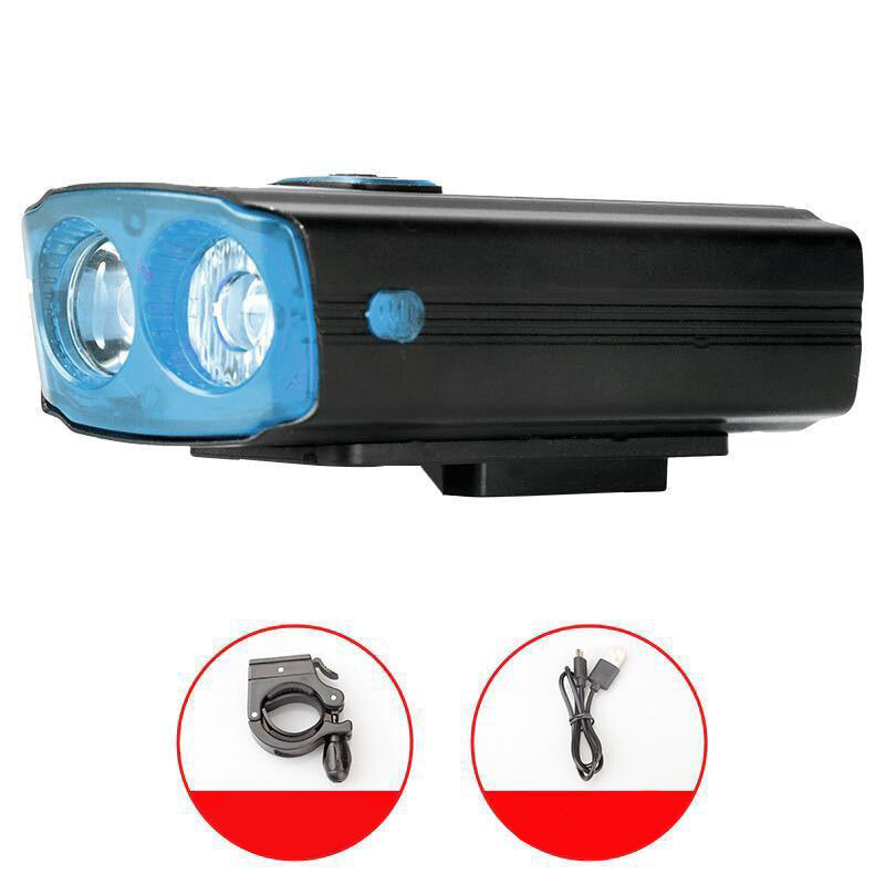 3-in-1 Bike Headlight 5 Modes LED Bicycle Lamp Waterproof 120dB USB Horn 4800mAh with Power Bank Bike Front Light