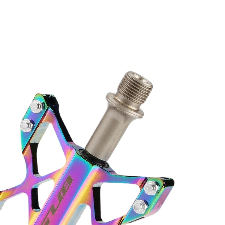 Bike Pedals Pair Aluminum Alloy 3 Bearing Flat Platform Colorful Non-slip